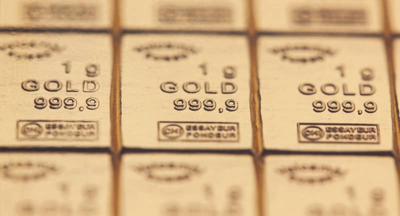 Lingotes de oro con sello